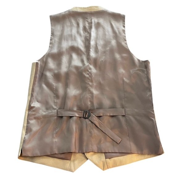 NWT Pronto Uomo Platinum Beige Linen Vest Small - Picture 2 of 7